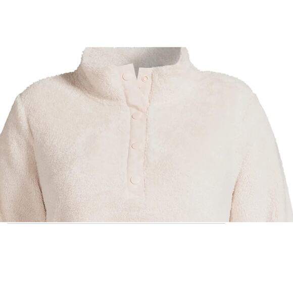 Terra & Sky Women’s Plus Size Quarter Snap Faux Sherpa Pullover, SIZE 2XL, 20-22 - Picture 2 of 4
